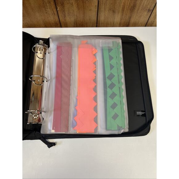 Creative Memories Black Binder Dividers Zipper Closure With 3 Pages Accessories - Picture 4 of 9